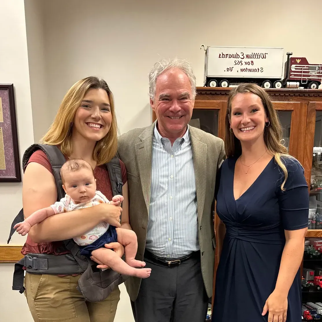 Morgan Slaven with Tim Kaine